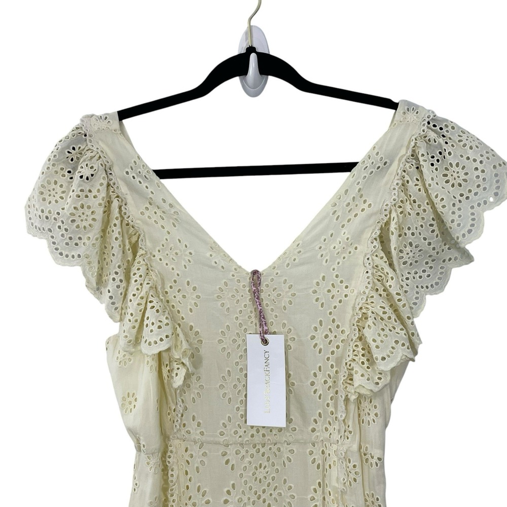 NWT LoveShackFancy Cressida Eyelet Maxi Dress in Pisco Yellow Buttercream MEDIUM - Picture 10 of 16